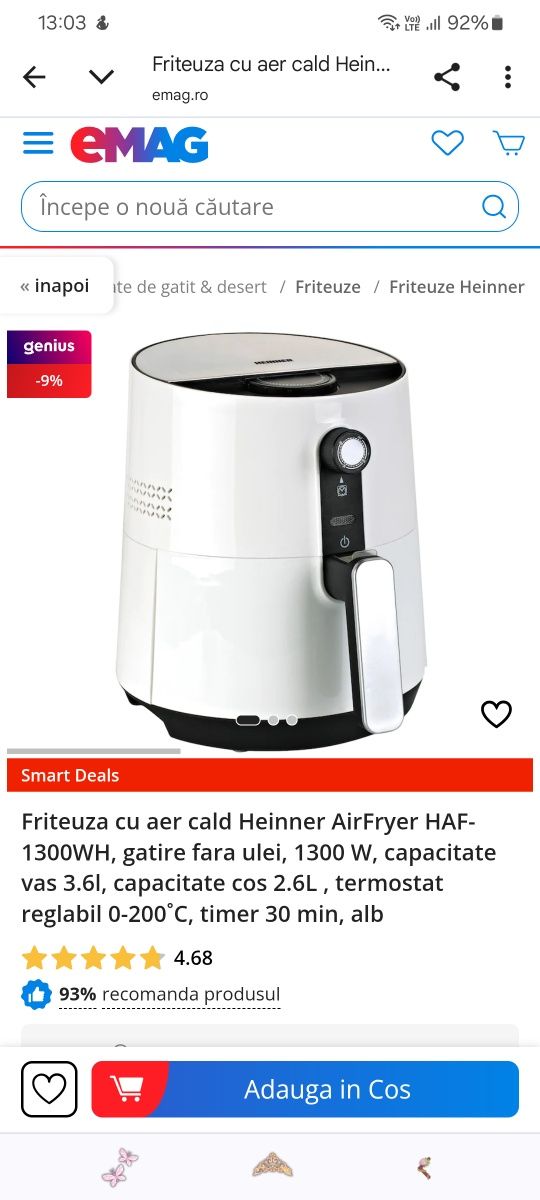 Friteuza cu aer cald