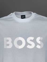 Hugo Boss Бяла Тениска РЕФЛЕКТИВНА 3D СРЕБЪРНА Щампа - S M XL XXL