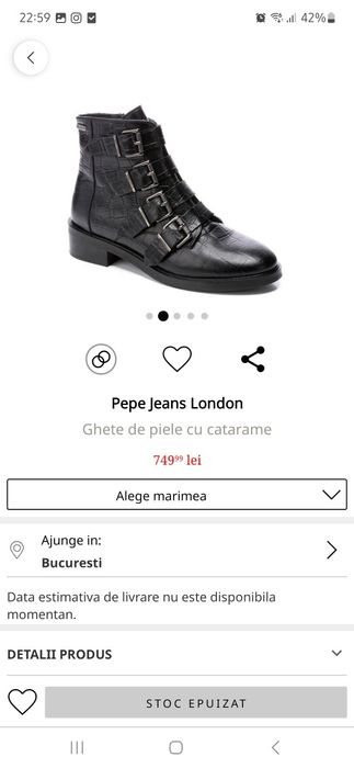 Ghete dama piele Pepe Jeans, NOI, marime 37, 700 in magazin