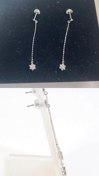 Cercei din platina cu diamante naturale 0,20 ct