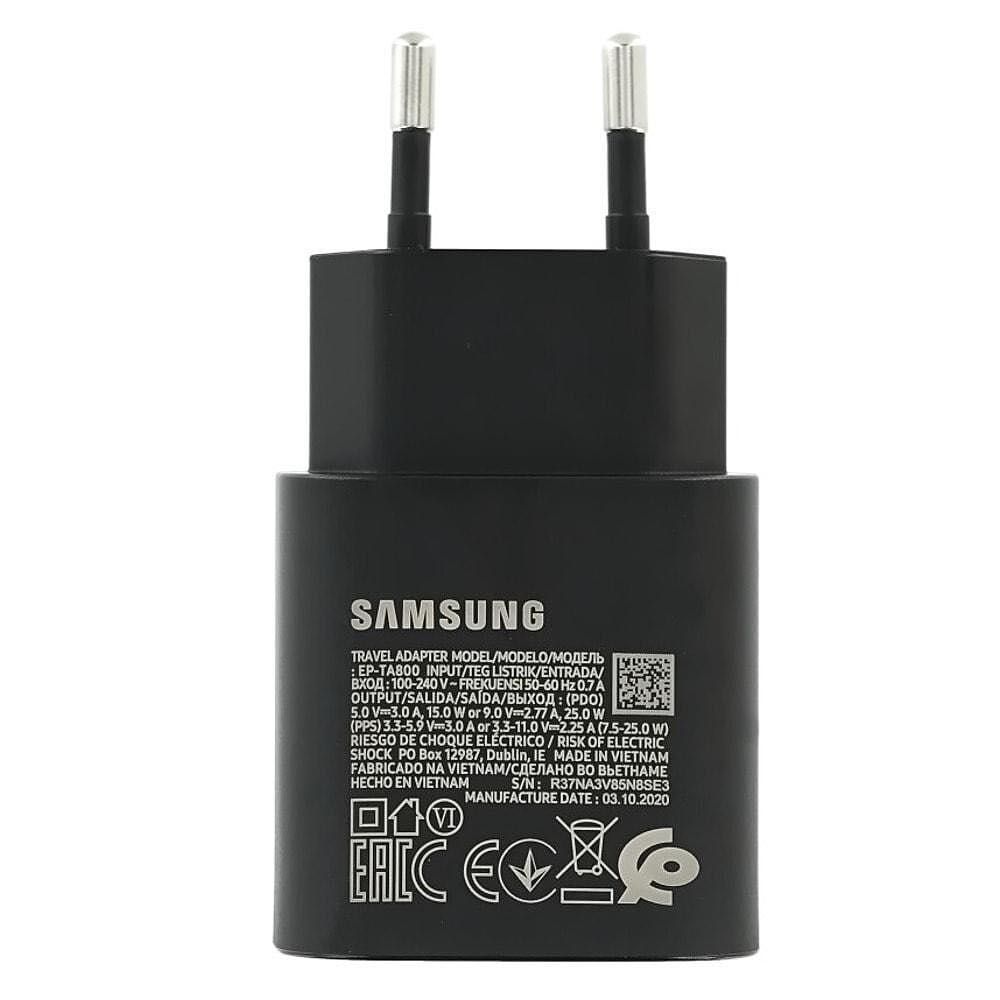 Оригинално Зарядно за Samsung 220v-Fast Charger USB-C 25W Black