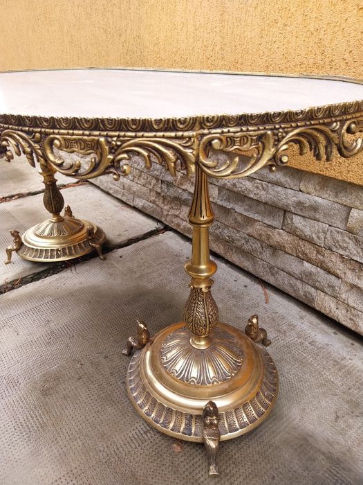 Masa bronz, blat marmură