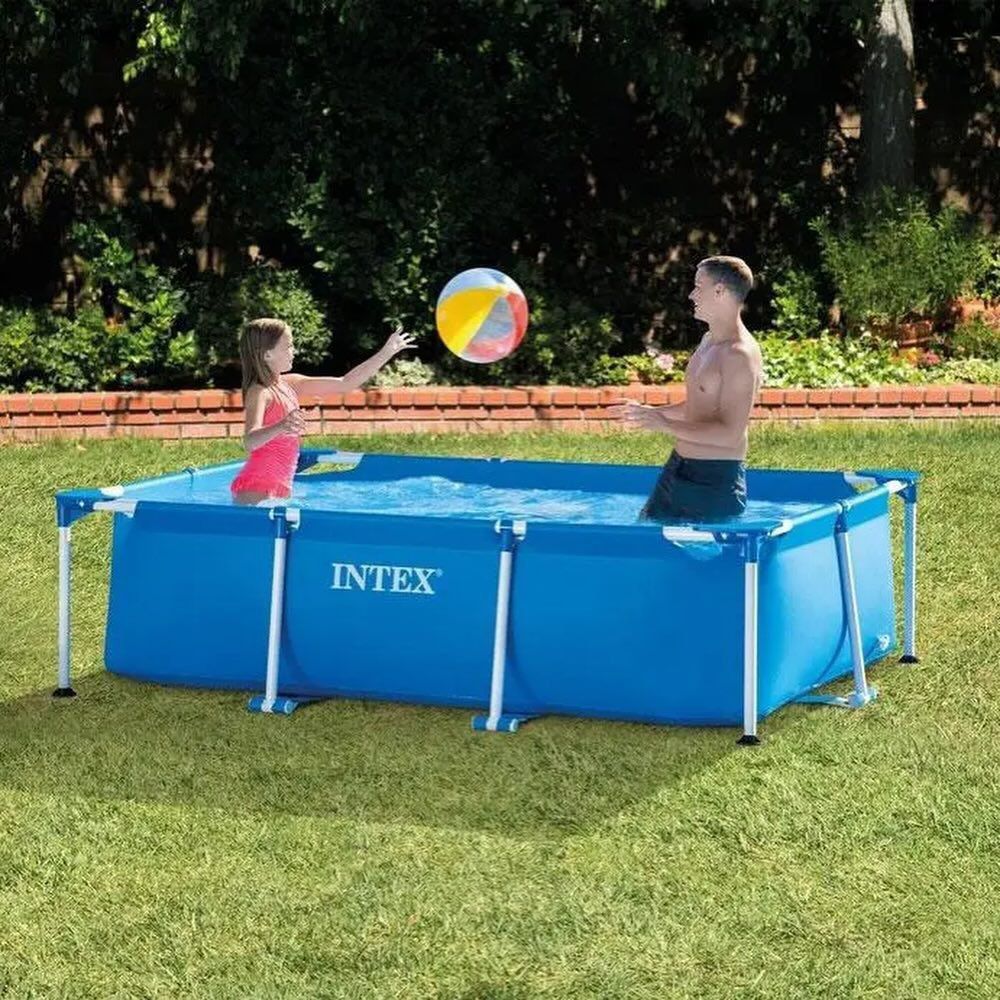 Каркасный бассейн 260×160×65 INTEX прямоугольный басейн стойка бассейн