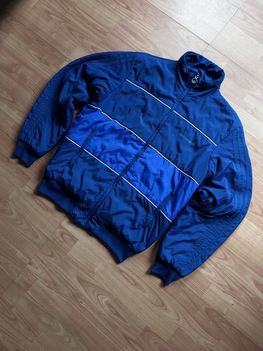 Jacket jacheta geaca puffer boxy reversible Adidas Originals blue
