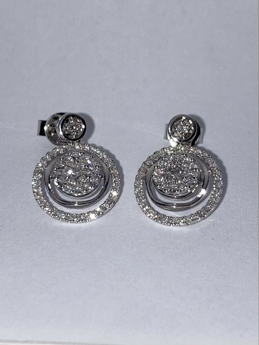 Cercei aur alb 18kt.cu diamante 0.90ct