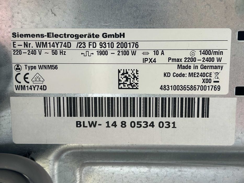 Пералня Siemens 8 kg| 1400 оборота| iQ800