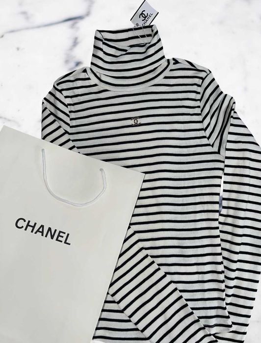 chanel рае блуза с дълъг ръкав лукс шанел поло зимна пролетна дамска