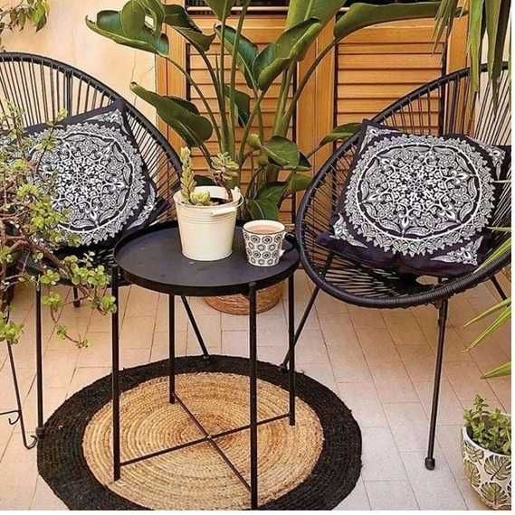 Маса, метал, черна, 52 см