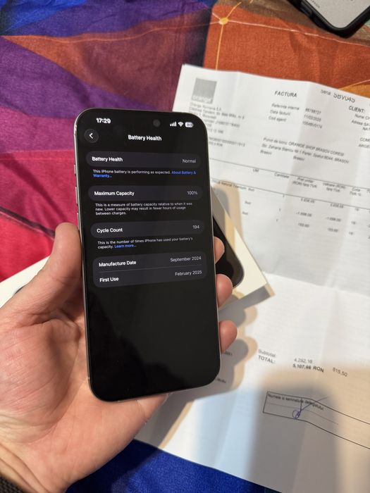 Iphone 16 pro max impecabil garantie factura