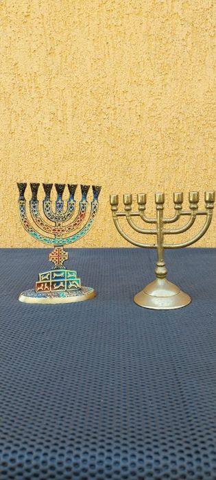 Menora miniaturala din bronz