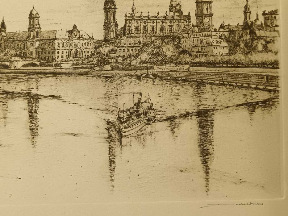 Прекрасен офорт на германския график Albin Mildner – ок. 1930 г.