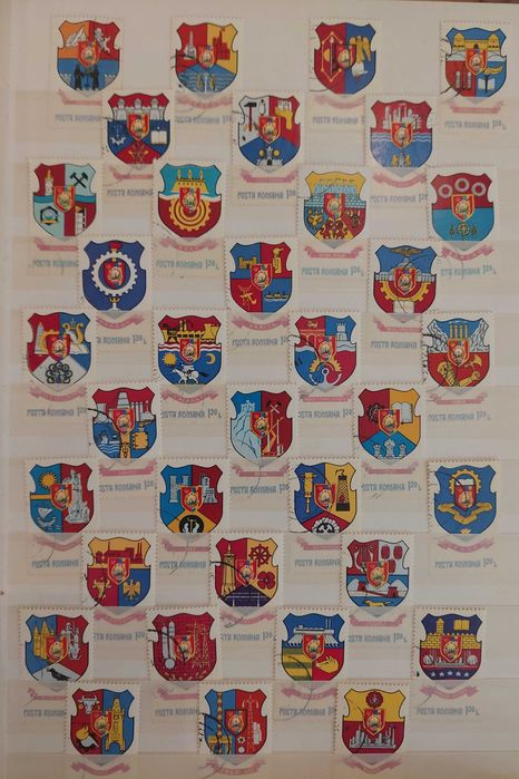 Timbre romanesti, judete, cap de bour 1958, ...