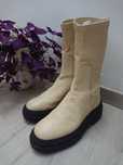 Ghete piele Zara, crem măr 36