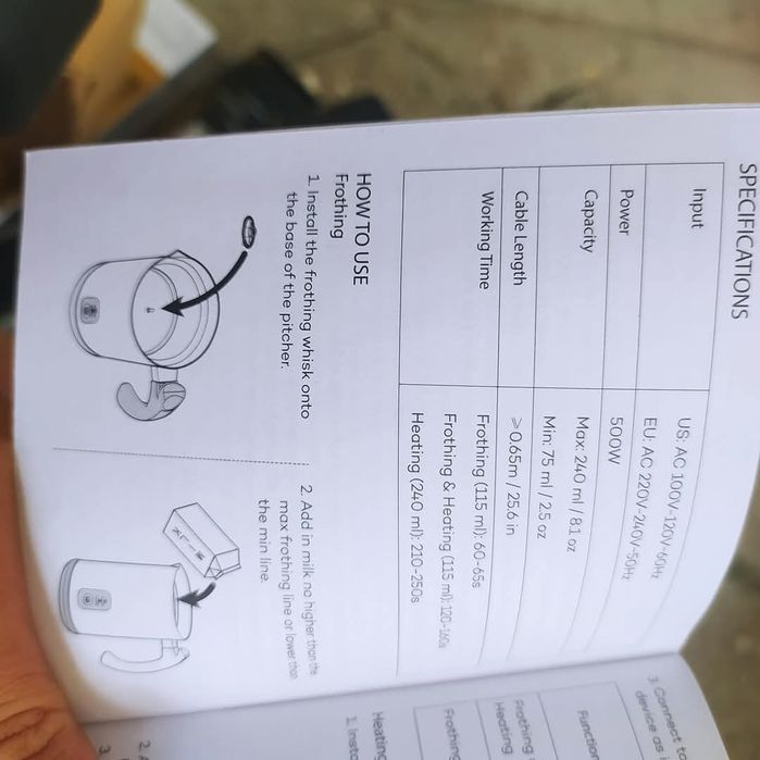 Уред за затопляне и разпенва е на мляко