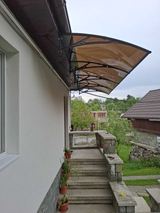 Copertină PRO Alu+Plexiglas de ușă 360x100cm marchiză adăpost acoperiș