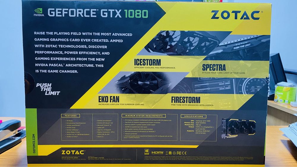 ZOTAC GeForce GTX 1080 AMP Extreme! 8GB GDDR5X 256-bit 1911 MHz