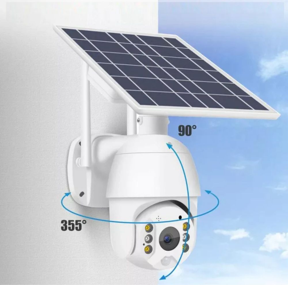 Camera de supraveghere wireless CTRONICS cu panou solar si rotire 355°