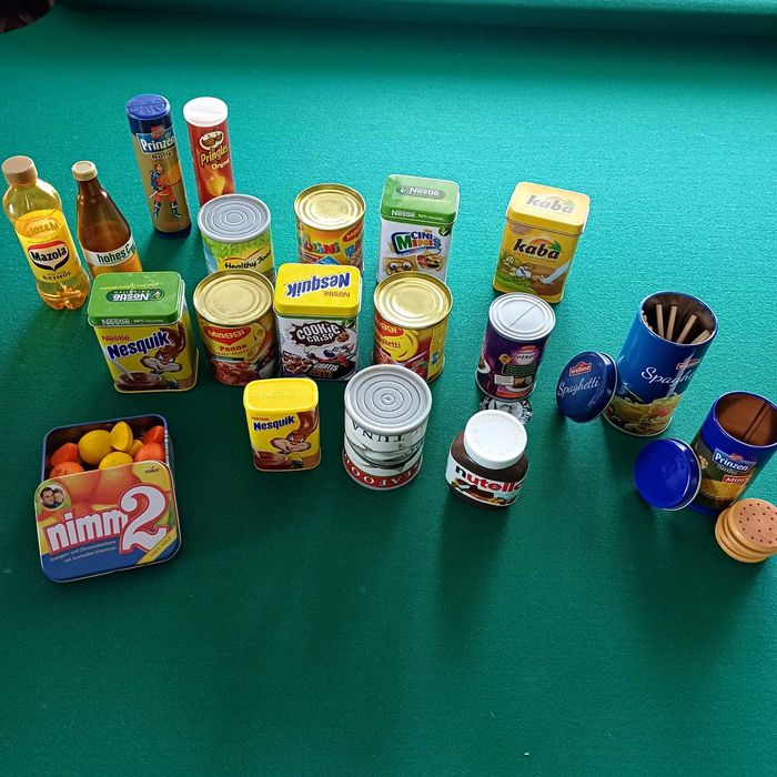 Дървен детски магазин+продукти+везна+каса