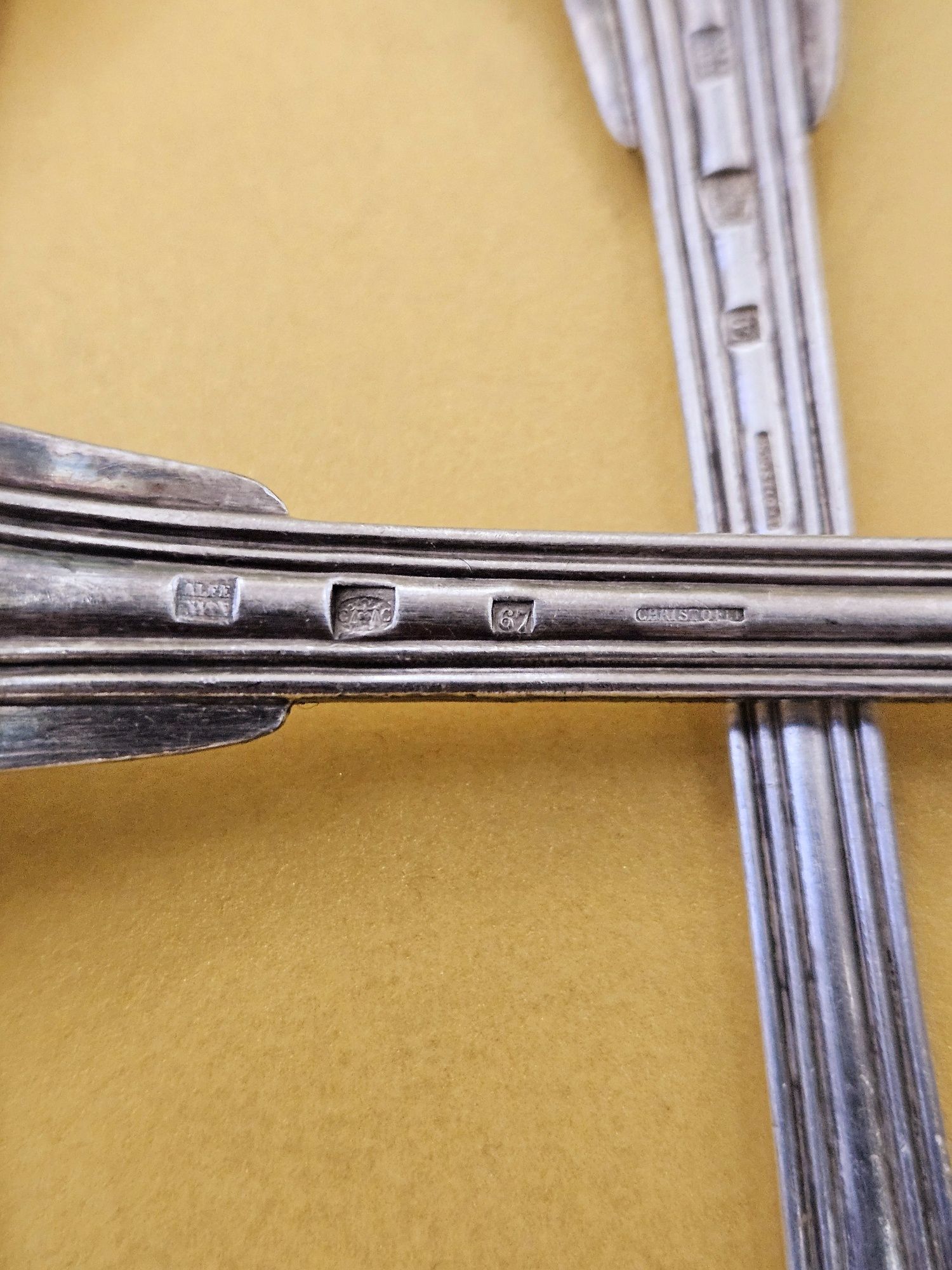 Christofle silver plate 5 големи лажици за хранене,  от  1900г.