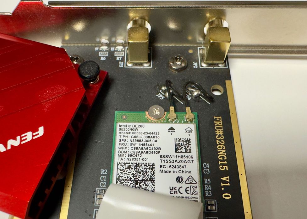 Placa Wireless WiFi7 Intel M.2 + Bluetooth 5.4 BE200NGW 2.4G/5G/6GHz