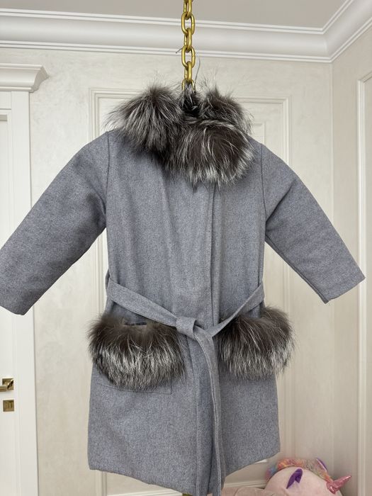 Haina din blana naturala si paltonas fetite 3-4 ani