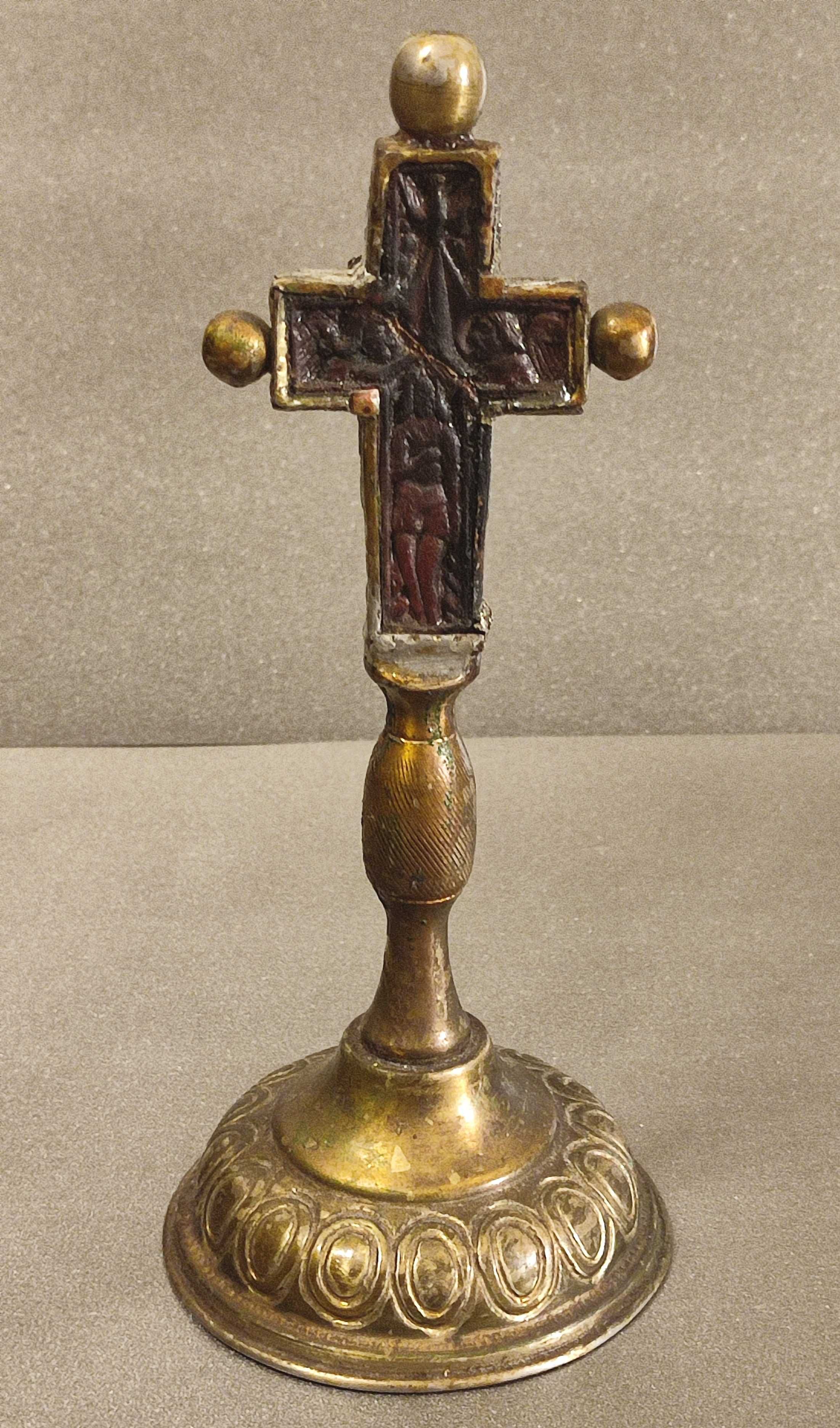 Cruce veche ‘Rastignirea si Botezul Domnului’, lemn sculptat -RARA