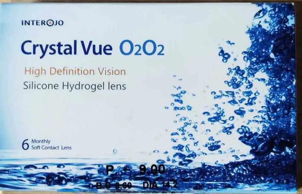 Линзы -9 Interojo - Crystal Vue O2O2, 4 шт., новые, недорого