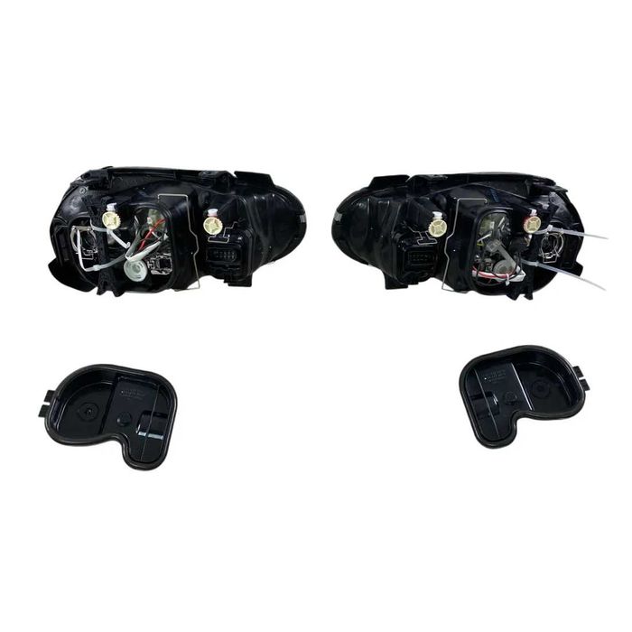 Тунинг Кристални фарове VW GOLF 4 (IV) R32, Черни, Лупи, Стъклени