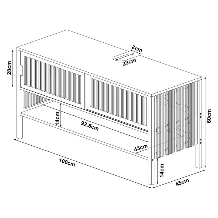 Dulap qiuveta mica, en.casa, , 60 x 100 x 45 cm, bambus, natur, mon