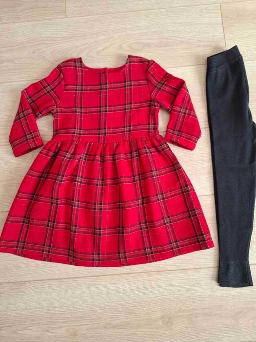 Детска Коледна рокля, размер 5-6 г. + клин