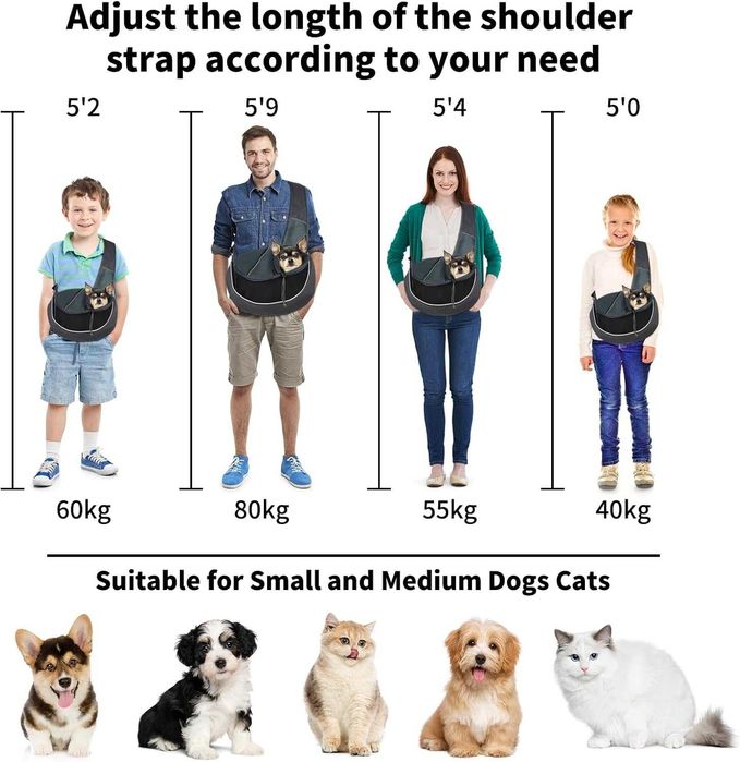 Geanta de transport pentru animale, reversibila,  ajustabila