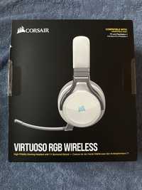 Casti gaming Corsair Virtuoso, Iluminare RGB, Wireless, Alb