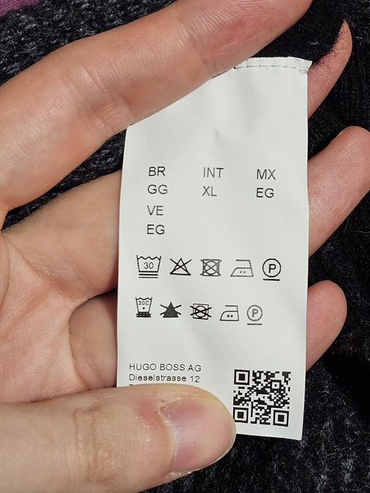 Hugo Boss Pulover — Gri, 100% Lână Virgină, Stare Excelentă