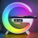 Безжично зарядно с RGB часовник ,будилник с вградена Bluetooth колонка