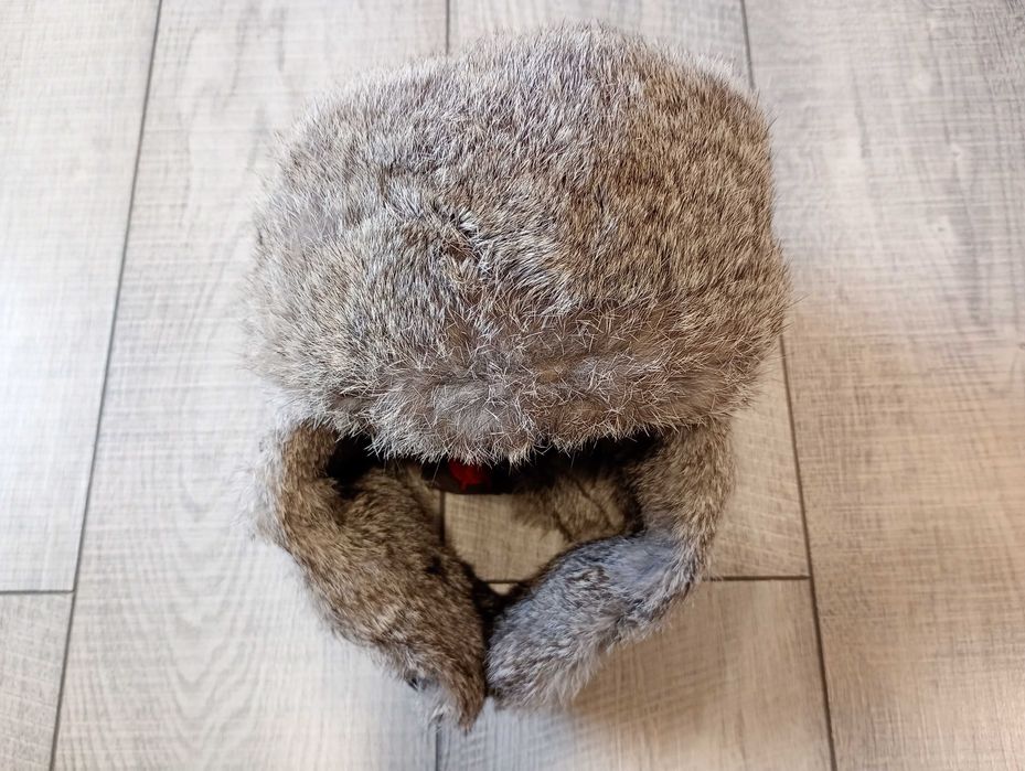 Fjallraven мъжка шапка тип ушанка размер М 100% заешки косъм.