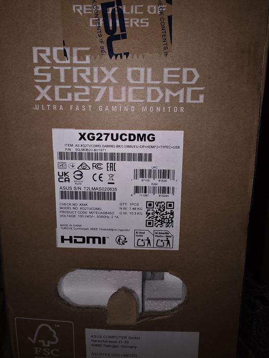 Asus  Rog Strix  OLED XG27UCDMG