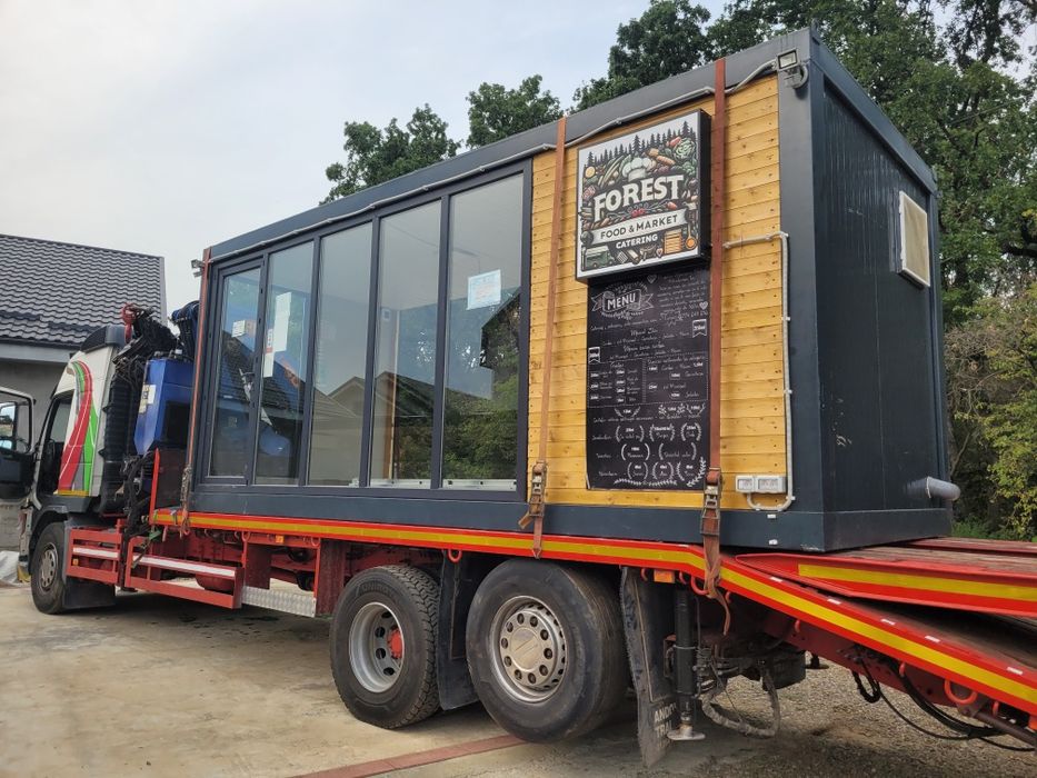 Servicii transport, camion macara-platforma utilaje grele, camioane.