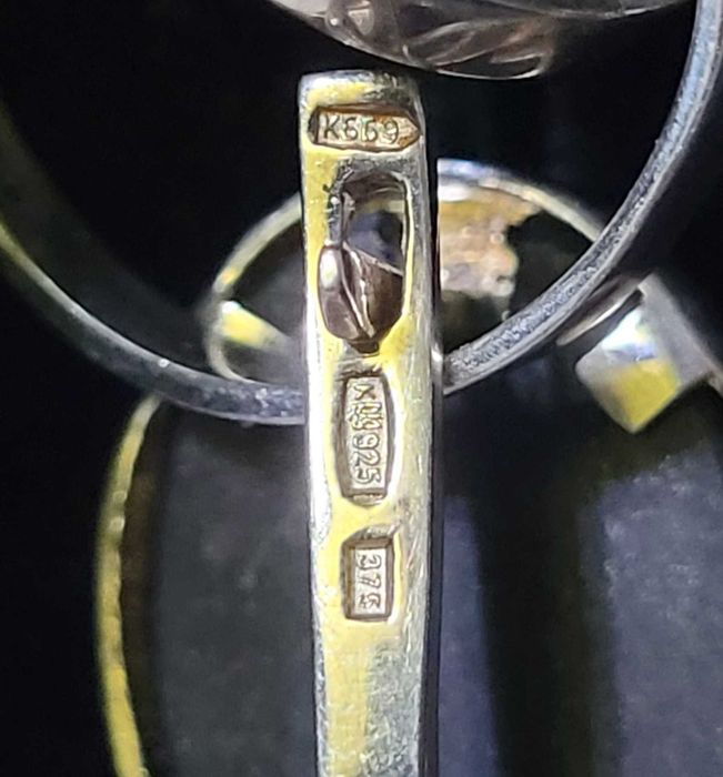 Set argint, cercei si inel, Onix  aur de 9k zirconii