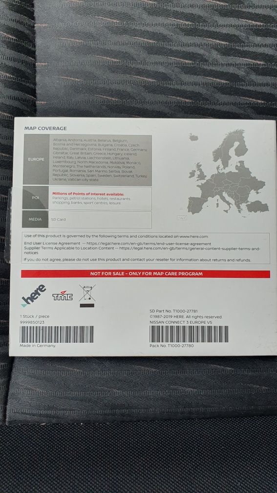 Card Nissan Connect 3 Europe V5