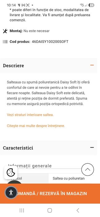 Saltea Mobexpert Daisy Soft 140