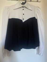 Bluza alb cu negru