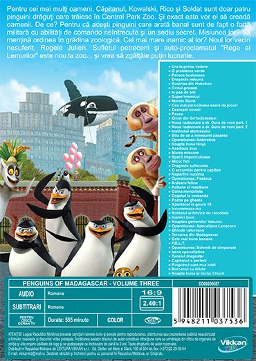Pinguinii din Madagascar Sezonul 3 - 8 DVD - Dublat limba romana