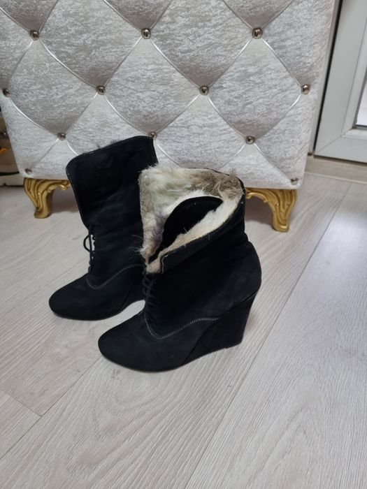 Botine din piele intoarsa cu blanita,Minelli,  39
