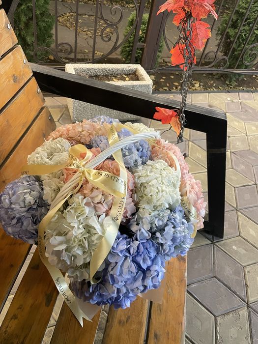 Цветы уральск гортензия в корзине