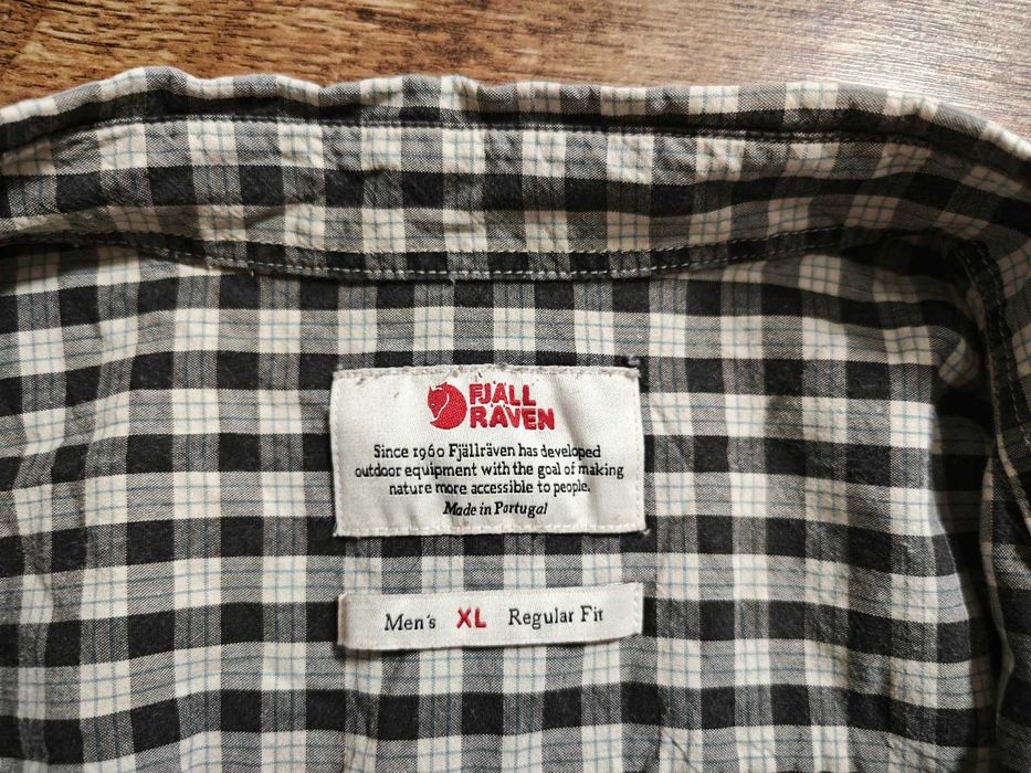 FJALLRAVEN Оригинална мъжка карирана риза с къс ръкав размер XL
