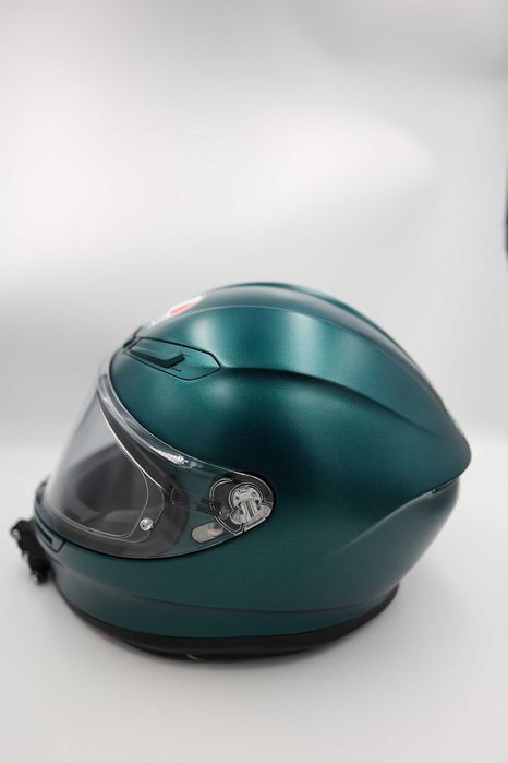 Casca moto AGV K6 verde petrol + vizieră aurie iridium – mărime S