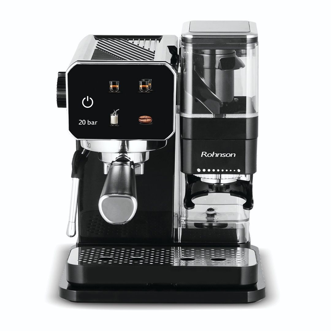 Нова еспресо машина с мелачка Rohnson 98060  20 bar
