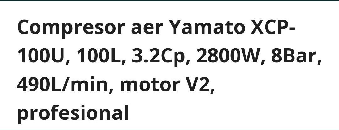 Compresor Profesiolan 100L Yamato Made in Japonia