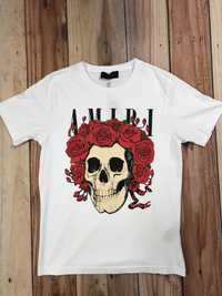 TRICOU AMIRI 
rose skull logo T-shirt