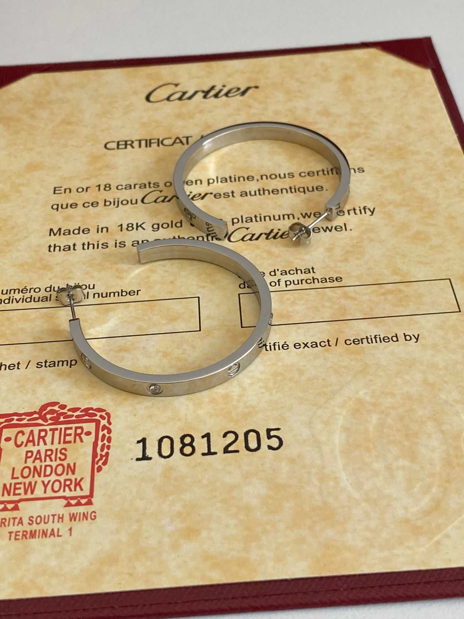 Cercei Cartier LOVE White Gold 750 Diamond